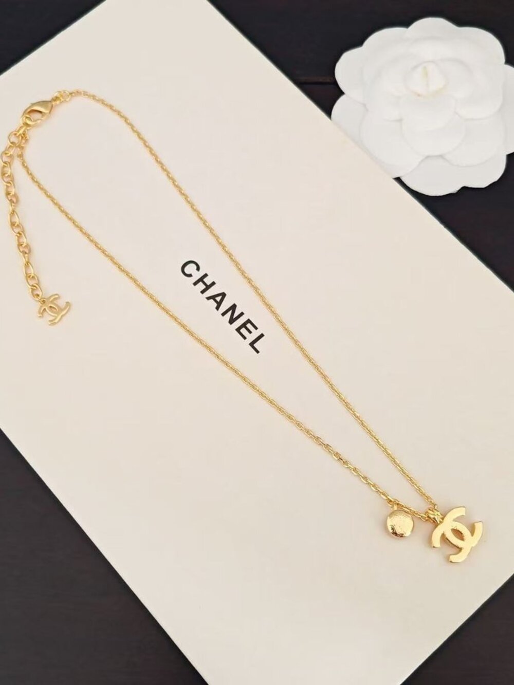 ❤️CHANEL The gold-checkered CC white diamond necklace - Picture 5 of 5